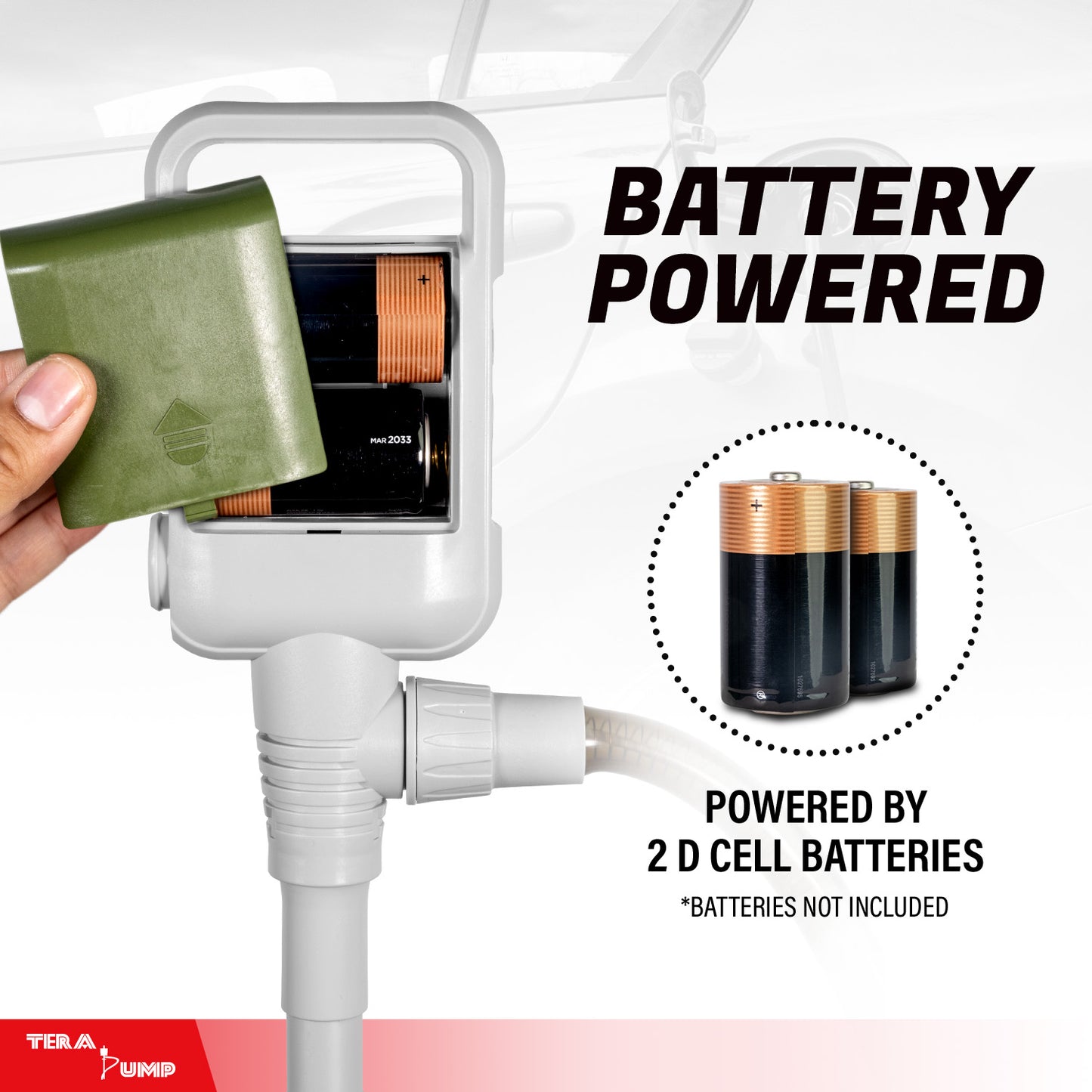 TRCDA | 2nd Gen Easy Handle Auto-Stop Battery Powered Fuel Transfer Pump