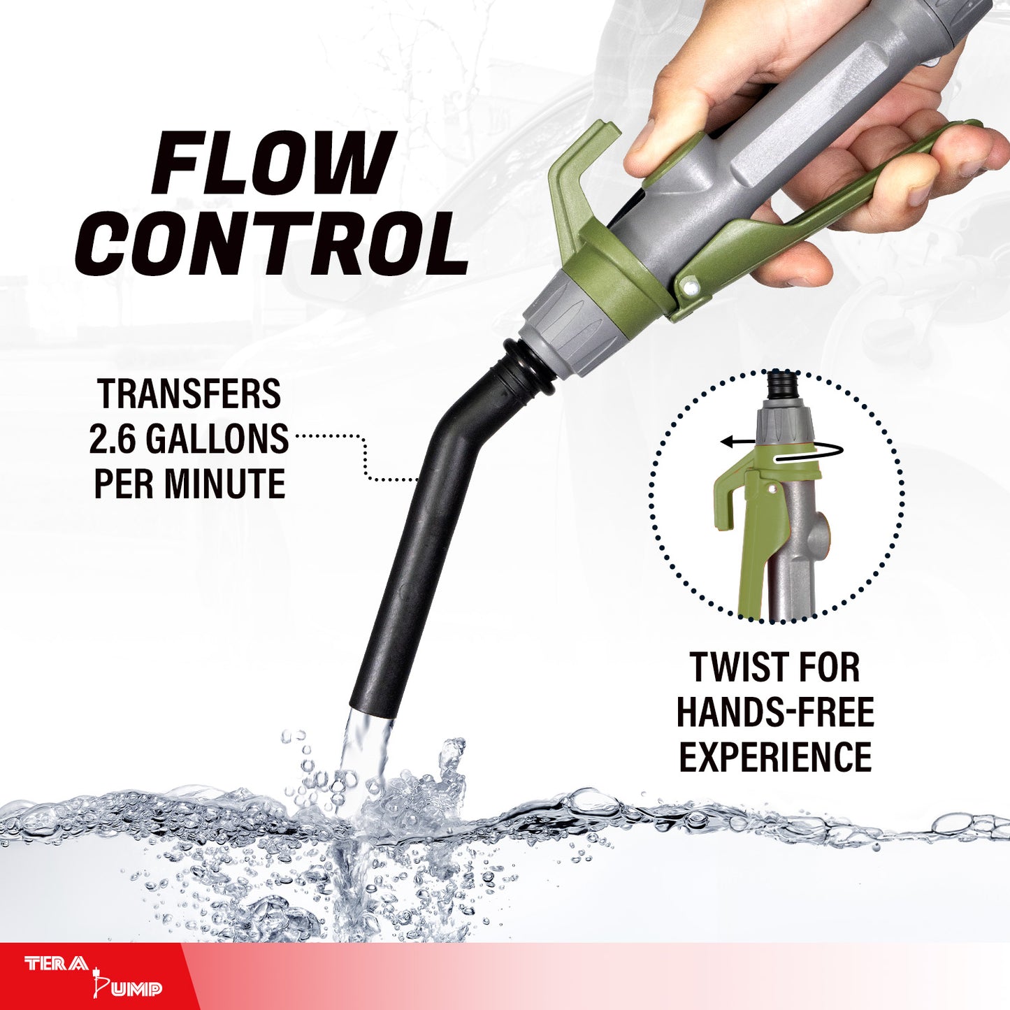 TRCDM | 2nd Gen Easy Handle Flow Control Battery Powered Fuel Transfer Pump