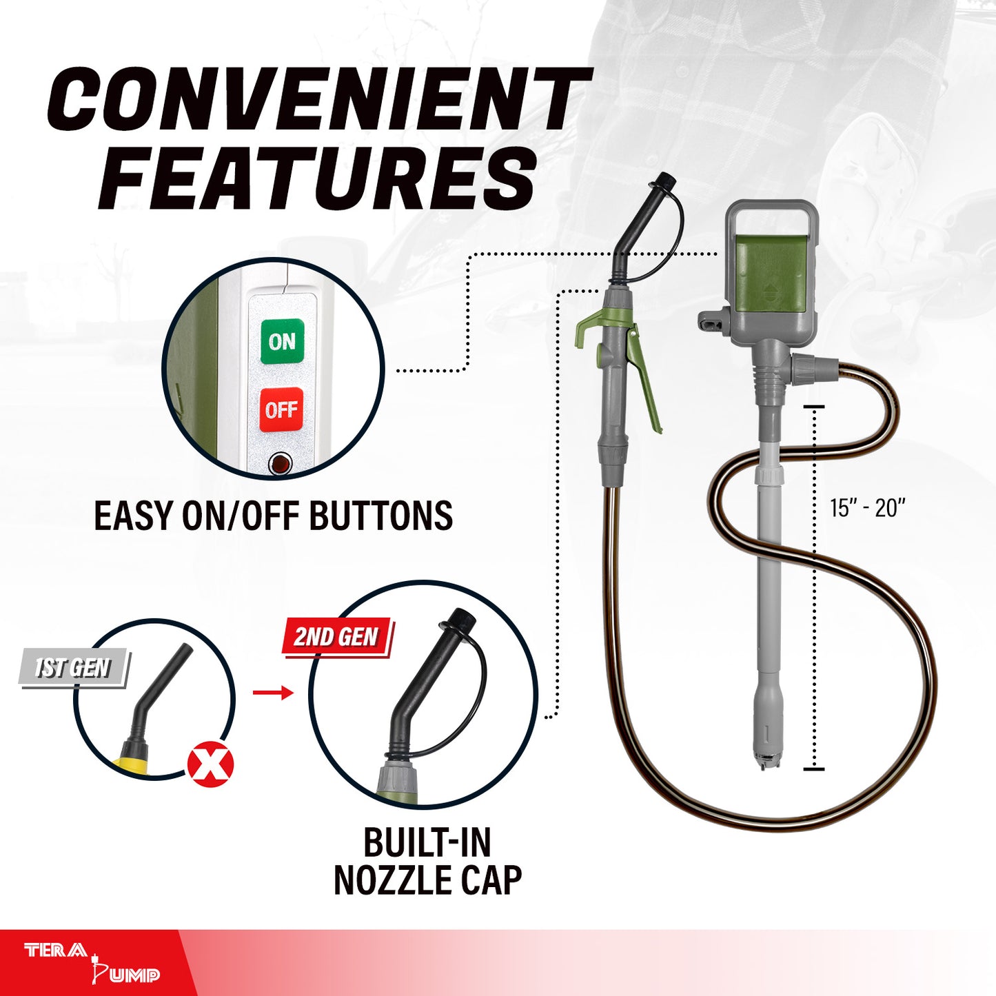 TRCDM | 2nd Gen Easy Handle Flow Control Battery Powered Fuel Transfer Pump