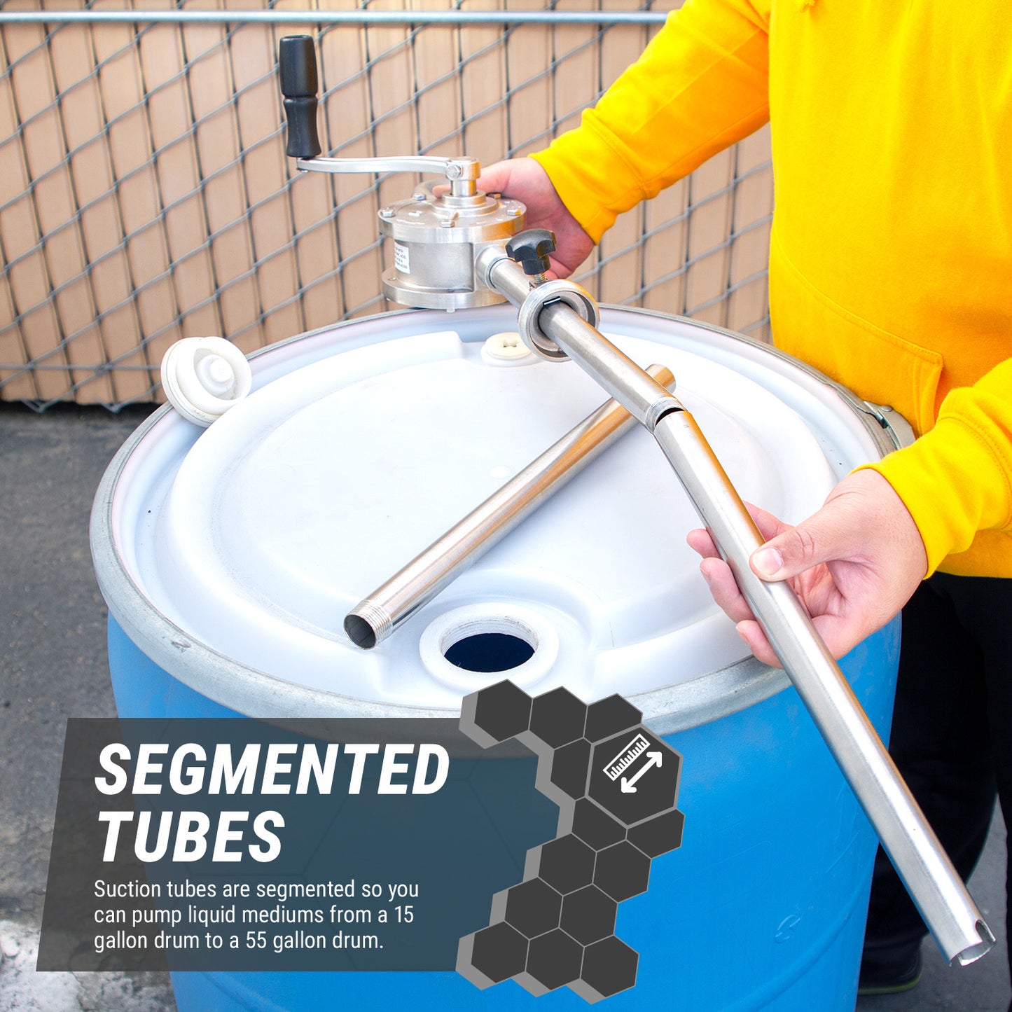 TRWSSL | 304 Stainless Steel Rotary-Action Drum Barrel Pump