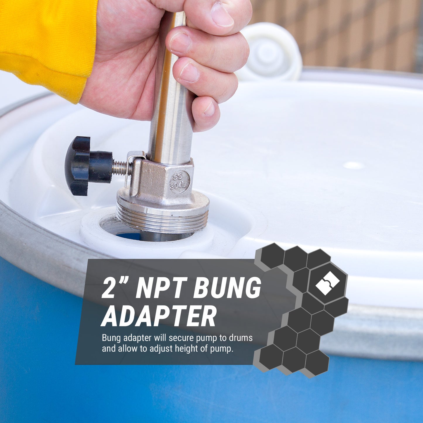 TRWSSL | 304 Stainless Steel Rotary-Action Drum Barrel Pump