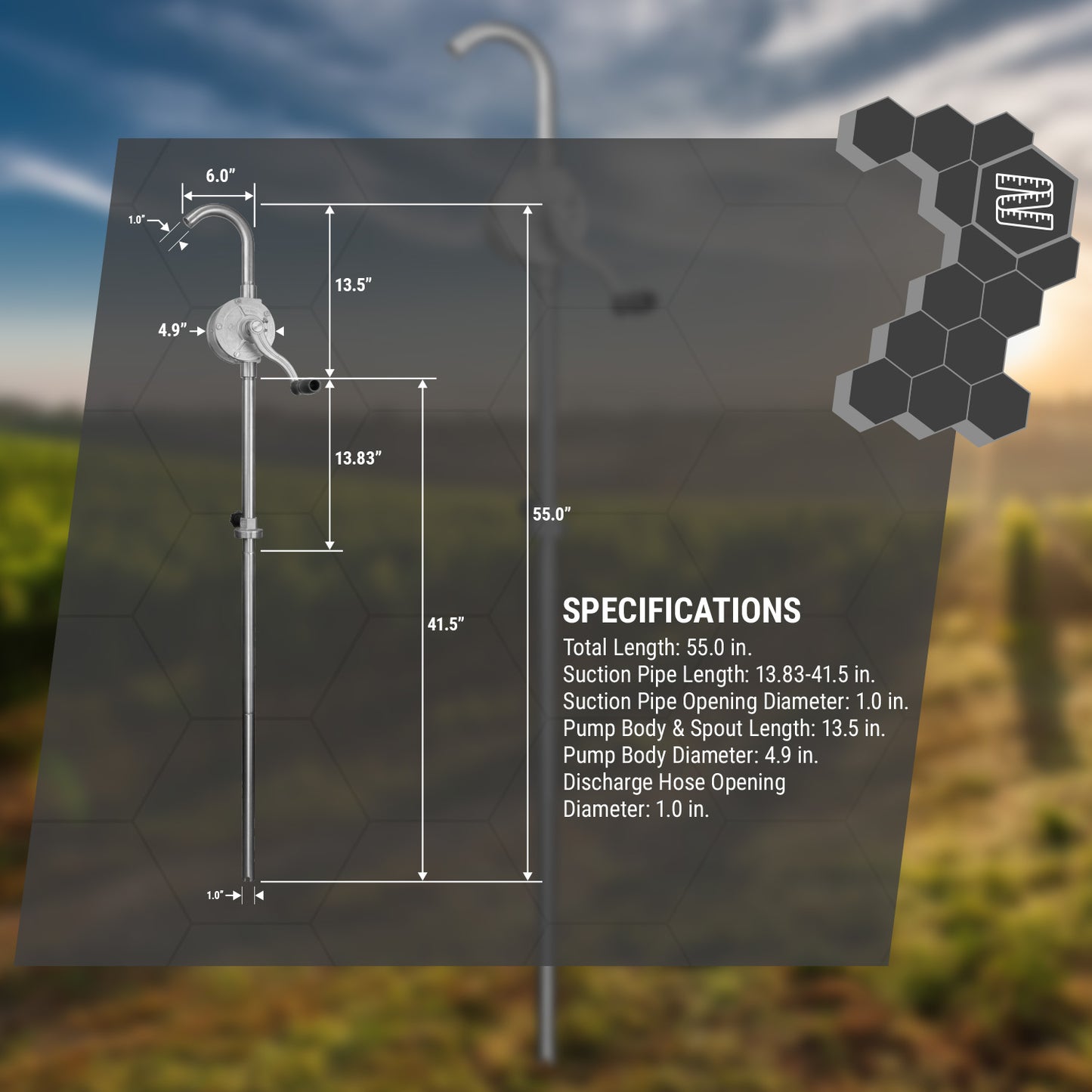 TRWSSL | 304 Stainless Steel Rotary-Action Drum Barrel Pump