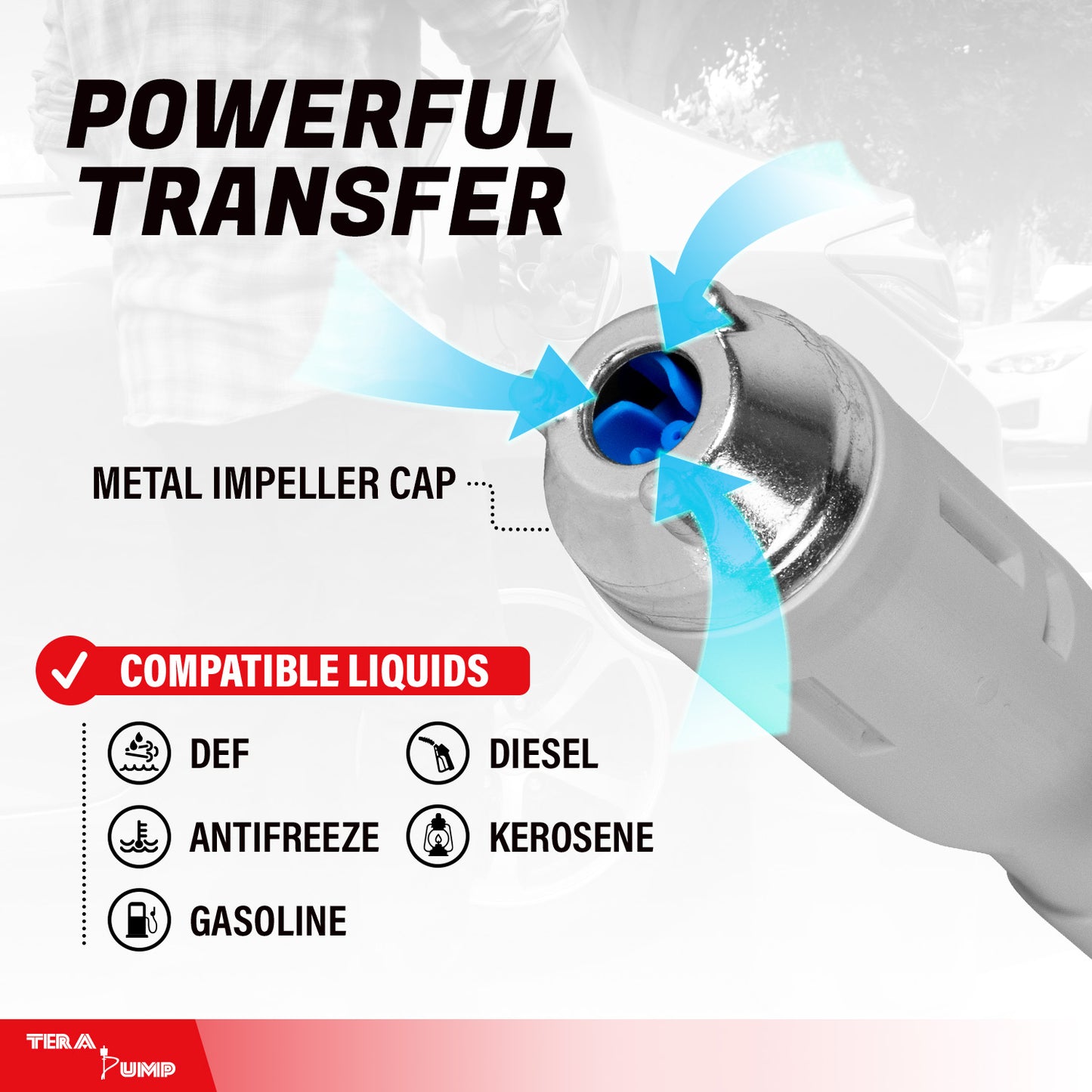 TREP01-TXL | 2nd Gen. Telescopic Battery Powered Fuel Transfer Pump, 10 ft. Hose