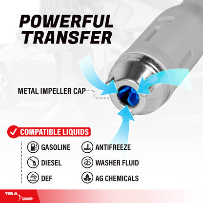 TREP04L | 2nd Gen. Rechargeable Battery Fuel Transfer Pump - 10ft Vinyl Hose