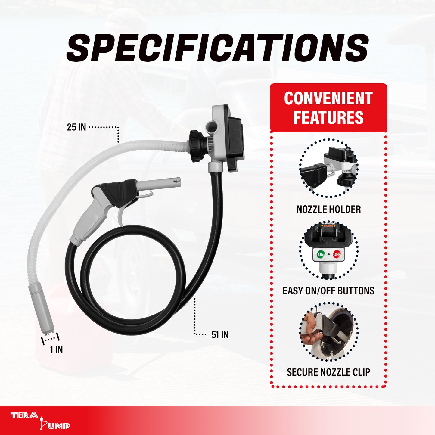 TRLB02AUTO | 18V/20V Tool Battery Powered Auto Stop Fuel Transfer Pump