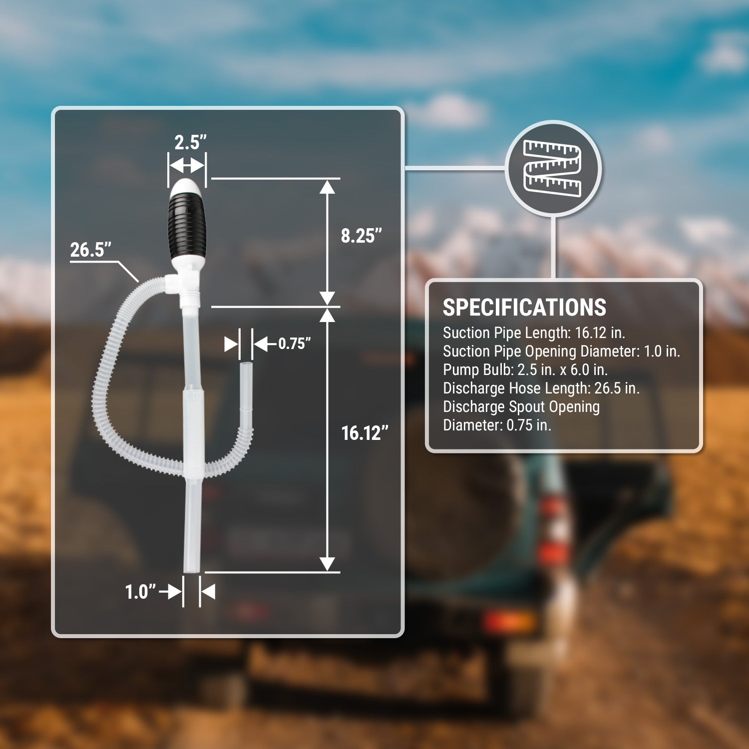 Pompe siphon grand modele tuyau pvc, longueur 2,50 m - AUTOBEST