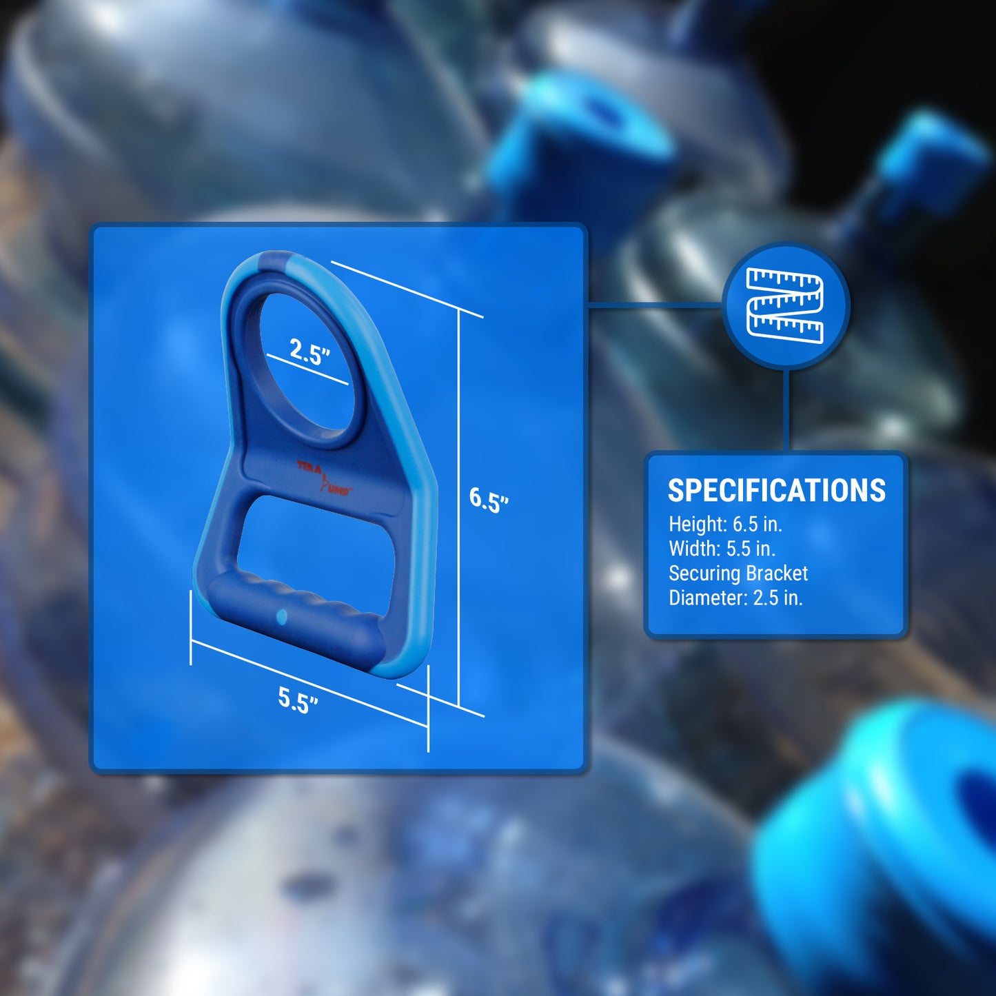TRDWH002 | Ergonomic 3 to 5 Gal Water Jug Handle / Carrier