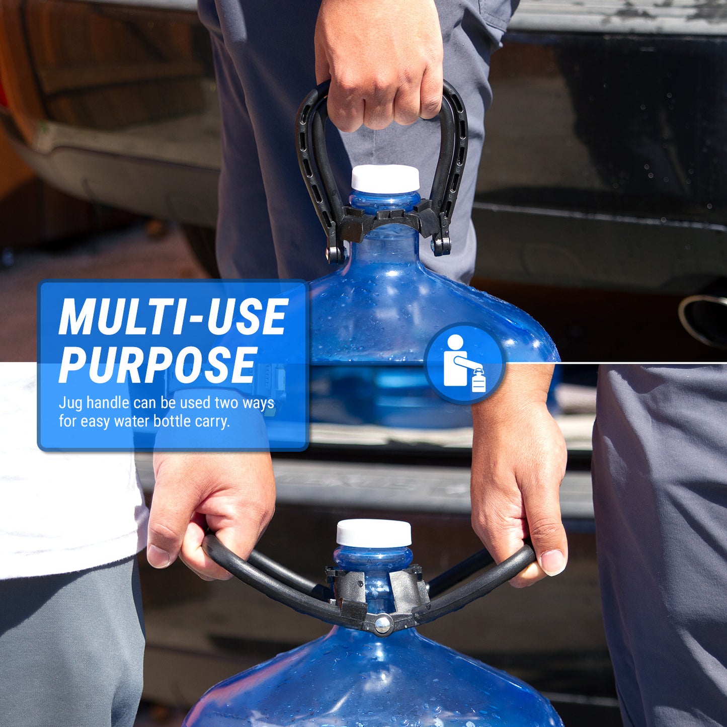TRDWH003 | Ergonomic 3 to 5 Gal Water Jug Handle / Carrier