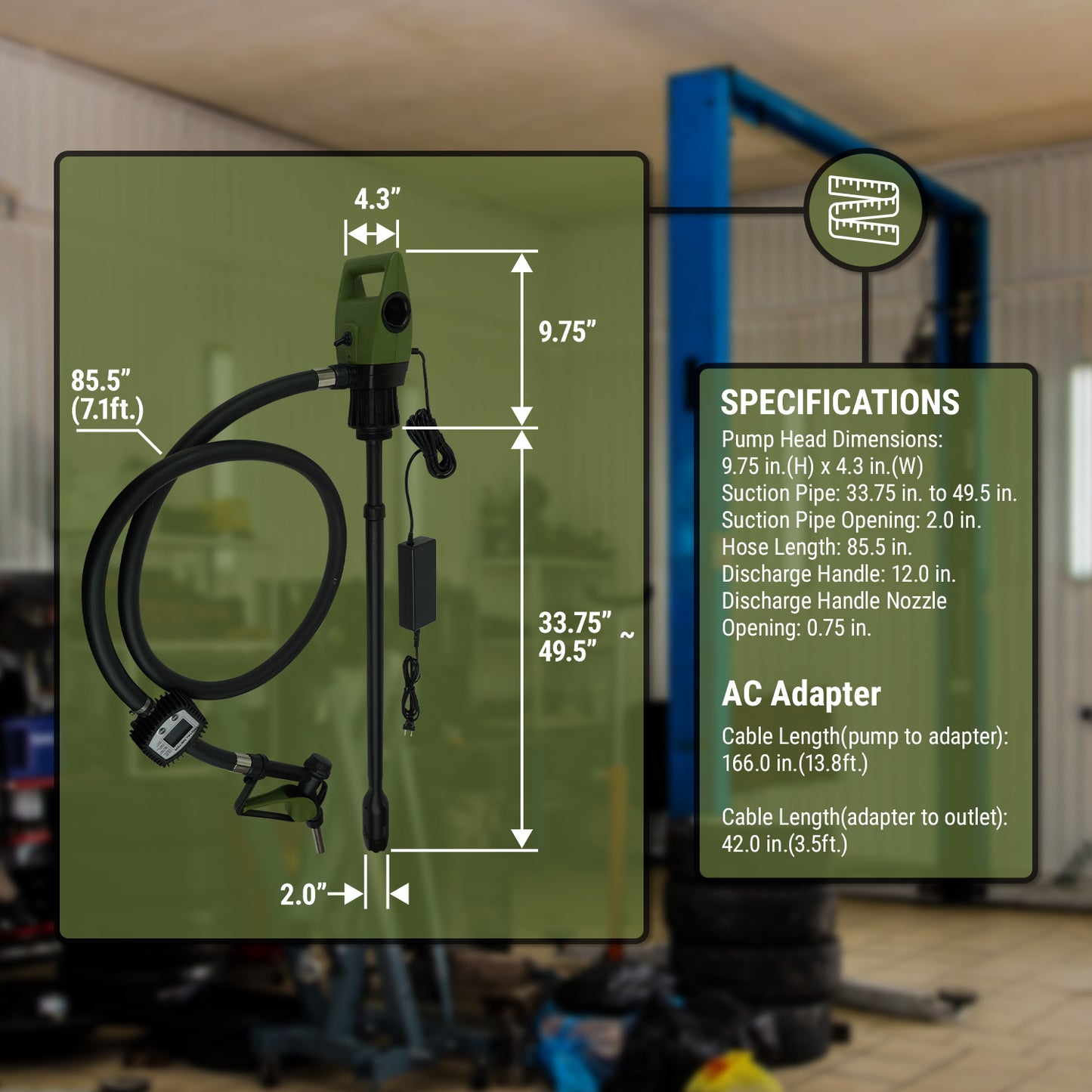 TREDRUMT-M | Electric Drum Pump, 35L Digital Oil Meter