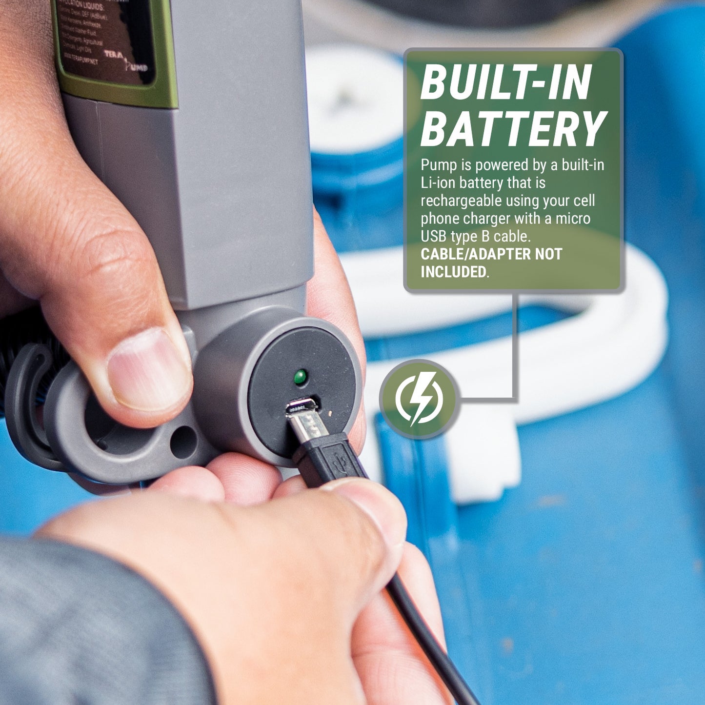 TREP04L | Rechargeable Battery Fuel Transfer Pump - 10ft Hose