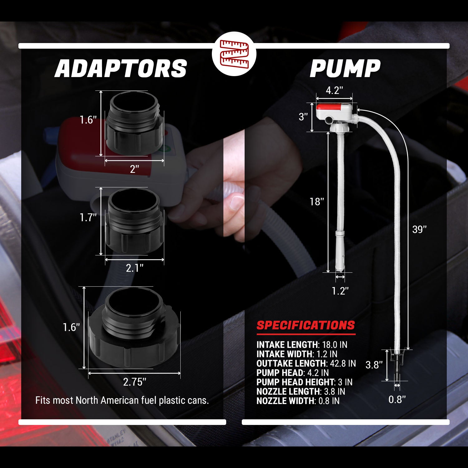 TERAPUMP TRFA01-XL (4e génération) Pompe de transfert de carburant à batterie