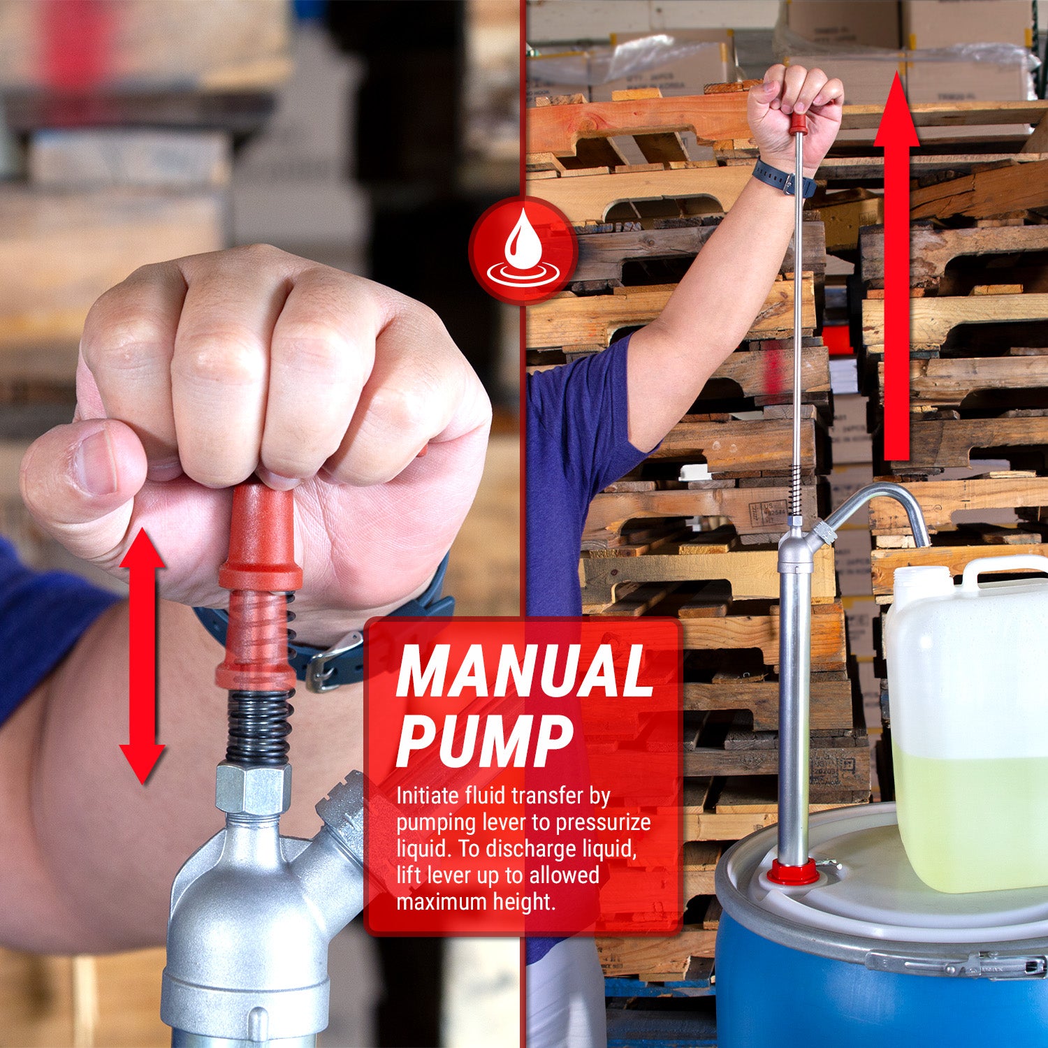 Manual Hand Crank Rotary Pump Oil Fuel Transfer Suctin Drum