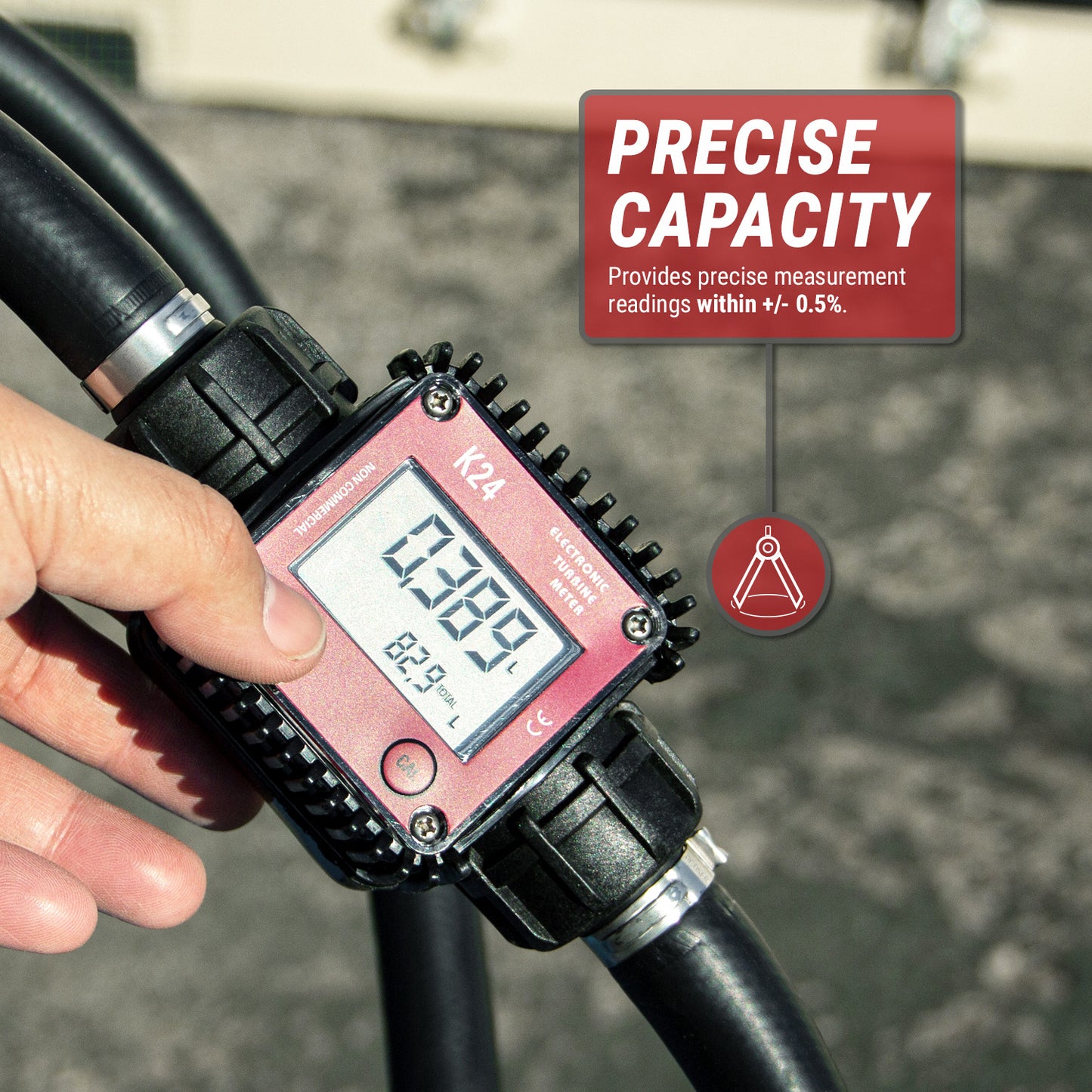 TRMETER-B-LIQ | K24 Electronic Turbine Meter, 6.6FT Hose