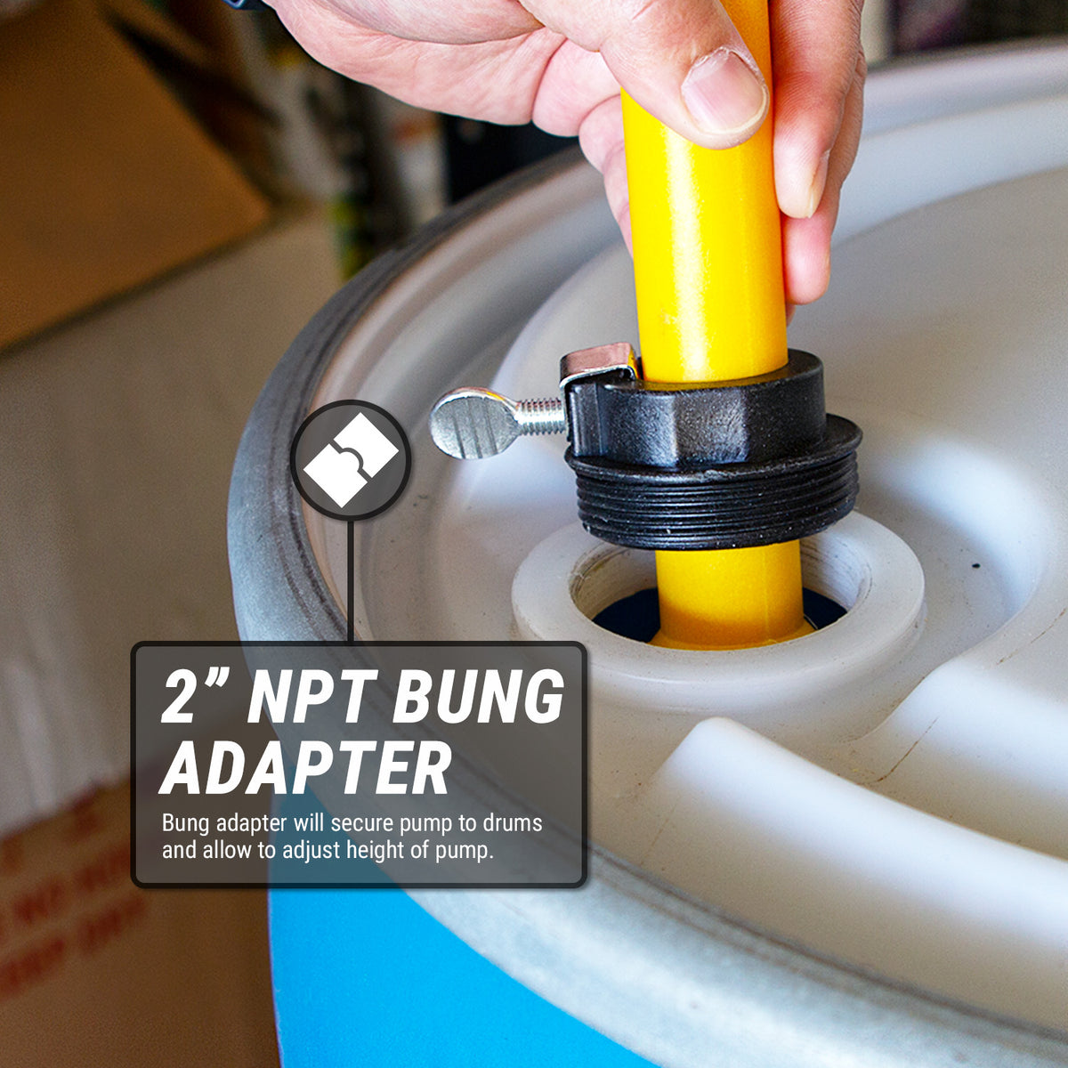 Pump Driver Adapter TRRP90P-BUNG | Replacement Plastic Polypropylene 2 inch Bung Adapter ...