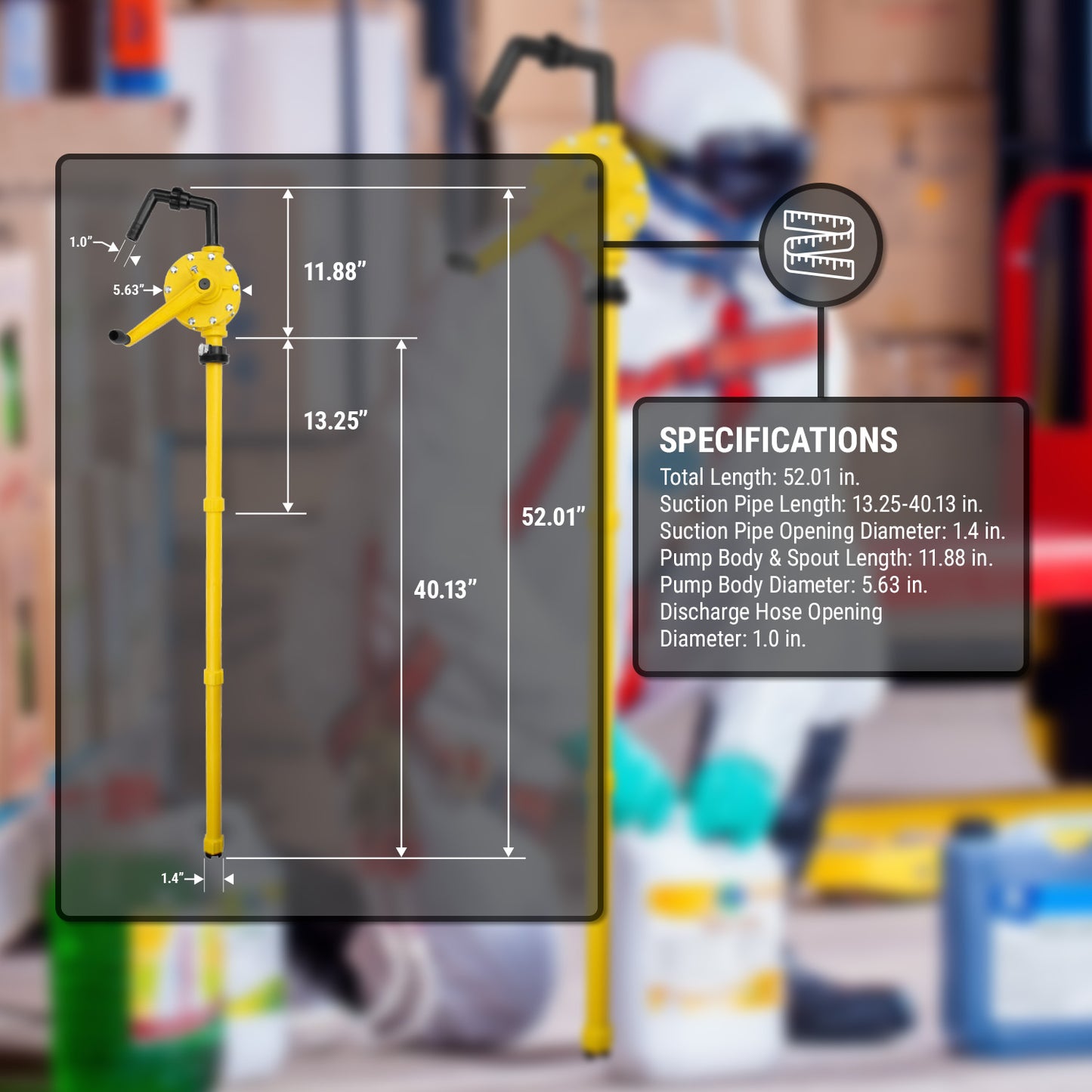 TRRP90P | Chemical Resistant Plastic Rotary-Action Drum Barrel Pump