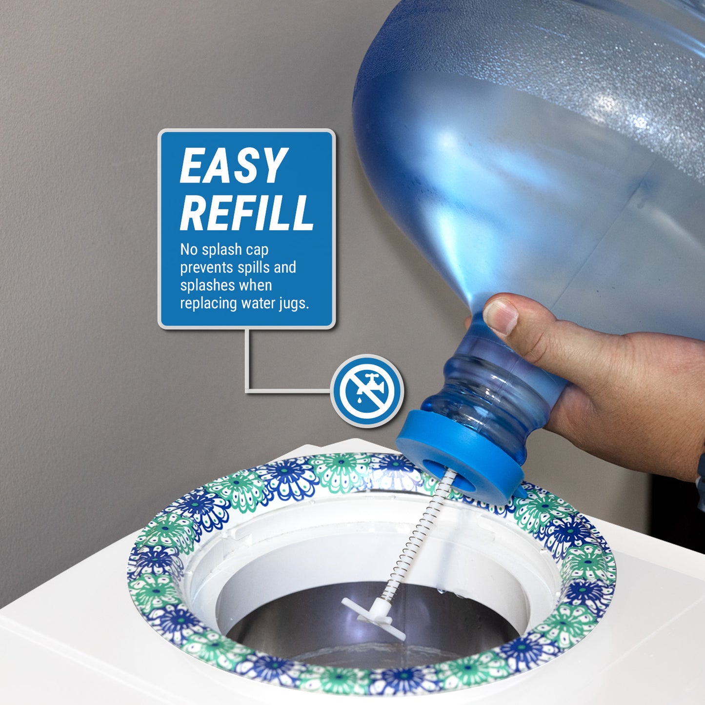 TRRWC01 | Reusable No-Splash Cap with Probe for Water Jugs