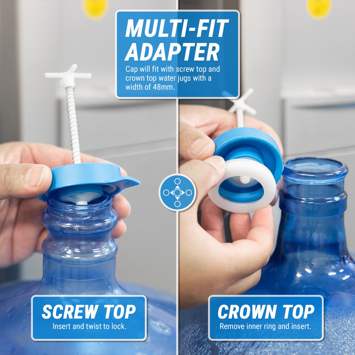 TRRWC01 | Reusable No-Splash Cap with Probe for Water Jugs