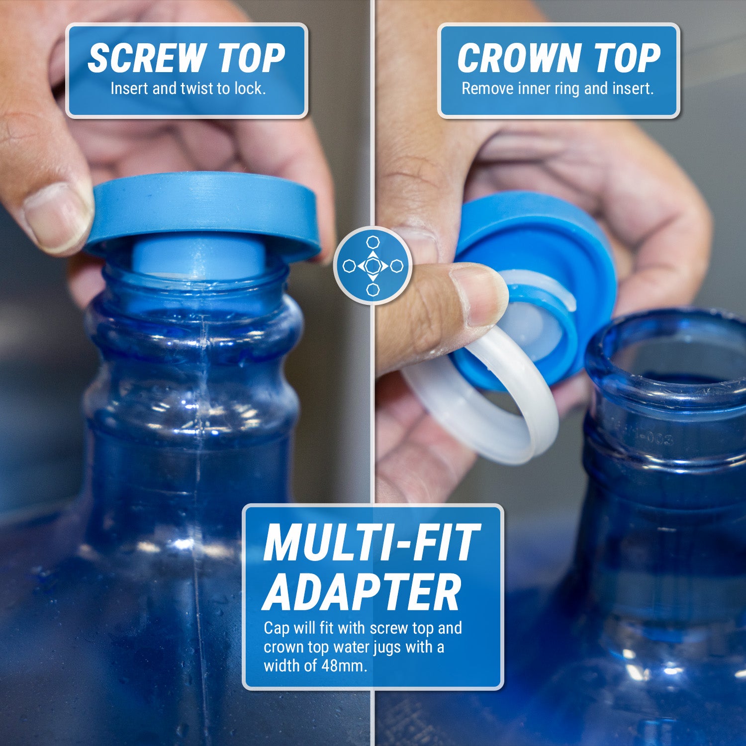 Multi-opener with screw top - Open glass jar lids lock