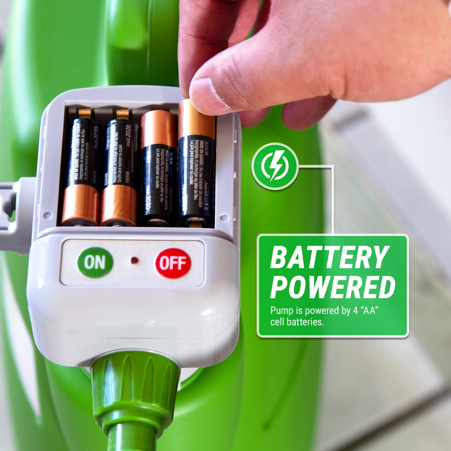 TRWC AA Battery Powered Watering Can, 2.5 Ft Hose TERA PUMP