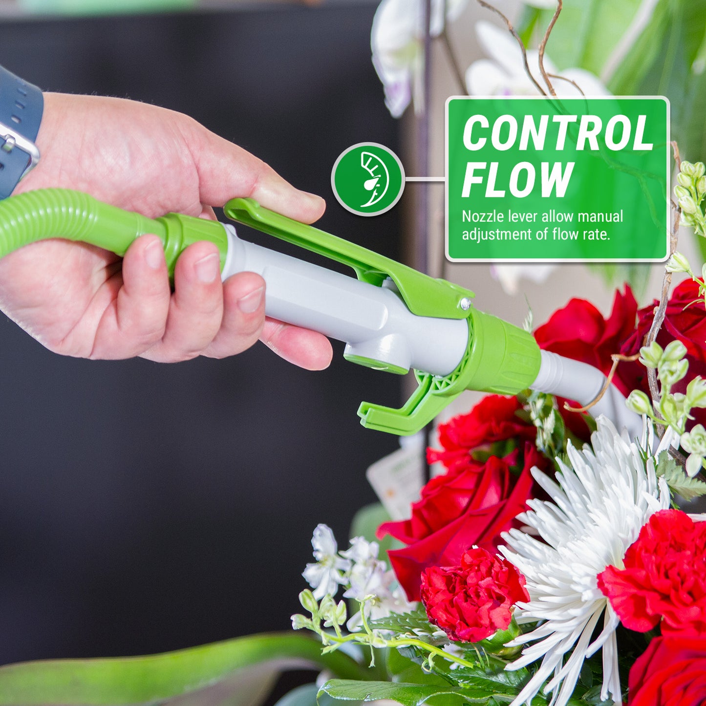 TRWC | AA Battery Powered Watering Can, 2.5 Ft Hose
