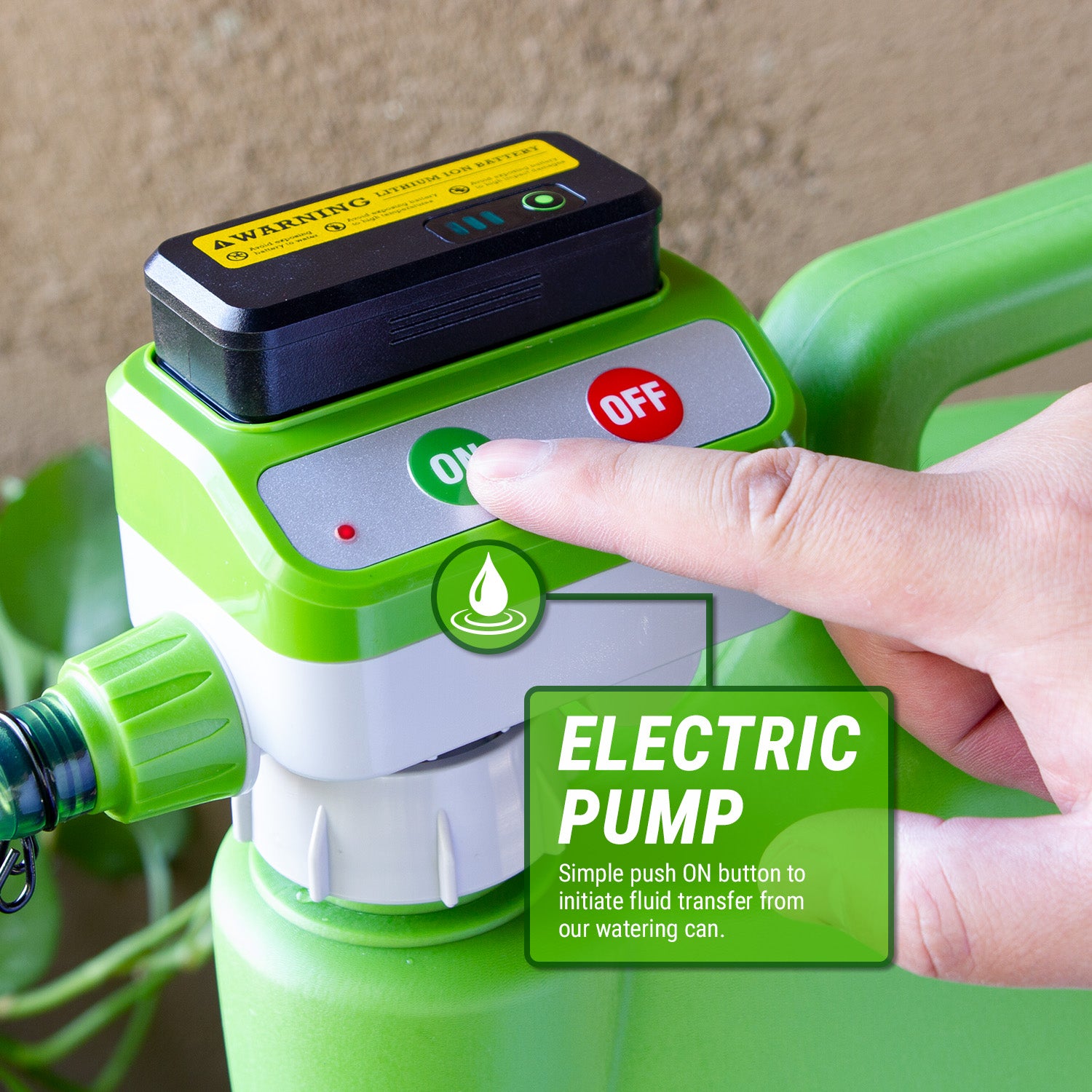 TRWCRB Rechargeable Battery Powered Watering Can, 7 Ft Hose TERA PUMP